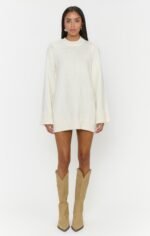 Lorraine Mini Dress ~ Winter White Knit - Image 3