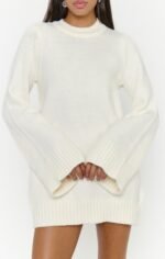 Lorraine Mini Dress ~ Winter White Knit - Image 4