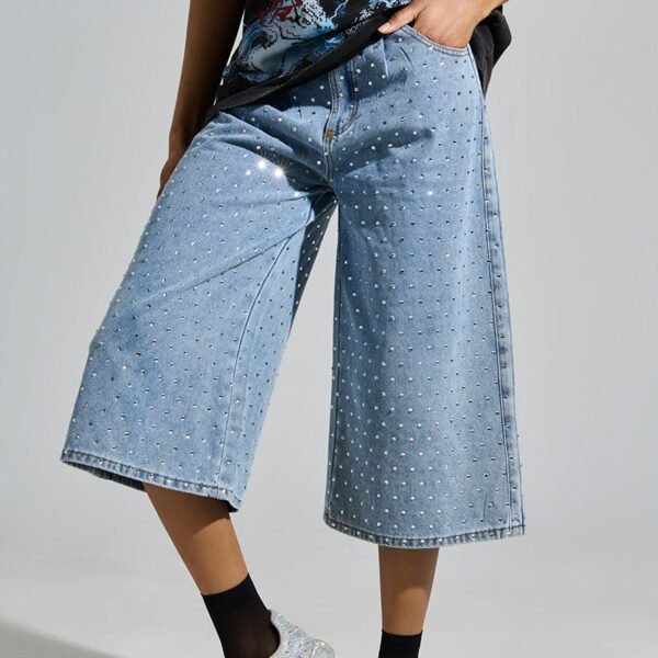 AZALEA WANG AZURE SILVER RHINESTONE SNEAKER