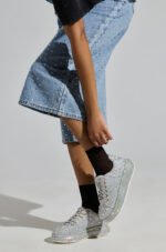 AZALEA WANG AZURE SILVER RHINESTONE SNEAKER - Image 3