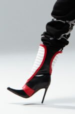 AZALEA WANG LOREDANA BLACK RACER COLORBLOCKED BOOTIE - Image 2