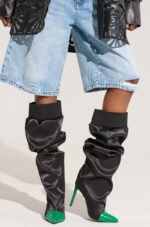 AZALEA WANG MARVELED BLACK BOOT - Image 2
