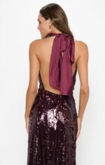 Simone Maxi Dress ~ Burgundy Sequins - Image 6