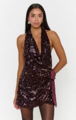 Speakeasy Mini Dress ~ Burgundy Sequins - Image 3