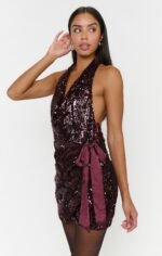 Speakeasy Mini Dress ~ Burgundy Sequins - Image 4