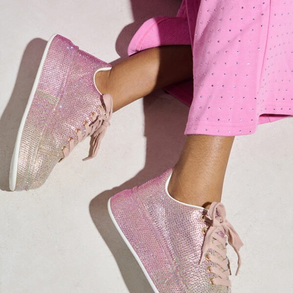 AZALEA WANG TANGY PINK OMBRE RHINESTONE SNEAKER