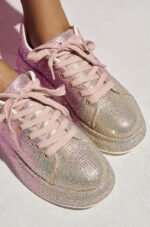 AZALEA WANG TANGY PINK OMBRE RHINESTONE SNEAKER - Image 2