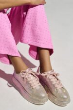 AZALEA WANG TANGY PINK OMBRE RHINESTONE SNEAKER - Image 3