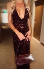 Simone Maxi Dress ~ Burgundy Sequins - Image 2