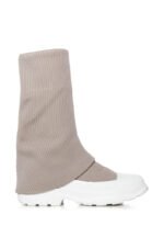 AZALEA WANG FILLIPA RIBBED KNIT SNEAKER BOOT IN BROWN - Image 2