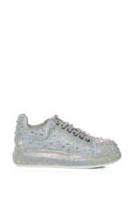 AZALEA WANG AZURE SILVER RHINESTONE SNEAKER - Image 5