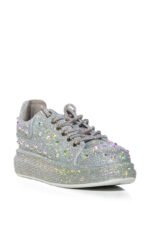 AZALEA WANG AZURE SILVER RHINESTONE SNEAKER - Image 6