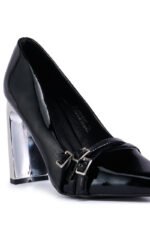 AZALEA WANG CALANDRA BLACK CHUNKY PUMP - Image 5
