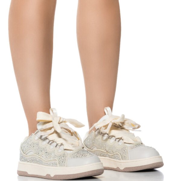 AZALEA WANG CINNABAR TAN EMBELLISHED SNEAKER