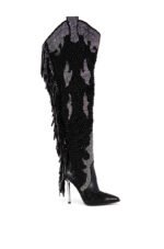 AZALEA WANG CREWE BLACK EMBELLISHED WESTERN BOOT - Image 2