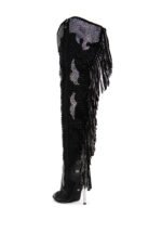 AZALEA WANG CREWE BLACK EMBELLISHED WESTERN BOOT - Image 4