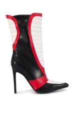 AZALEA WANG LOREDANA BLACK RACER COLORBLOCKED BOOTIE - Image 5