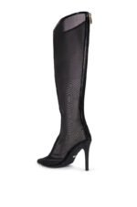 AZALEA WANG NICOLAI BLACK MESH KNEE HIGH BOOT - Image 4