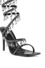 AZALEA WANG REIKO BLACK SPIRAL SANDAL - Image 5