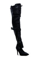 AZALEA WANG SHALE BLACK LACE UP BOOT - Image 4