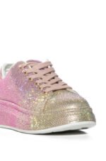 AZALEA WANG TANGY PINK OMBRE RHINESTONE SNEAKER - Image 9